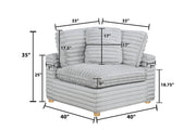 Oversized Modular Sectional Sofa, Deep Seat Cloud Couch in [Corduroy / Boucle] with Natural Wood Legs