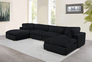 Oversized Modular Sectional Sofa, Deep Seat Cloud Couch in [Corduroy / Boucle] with Natural Wood Legs