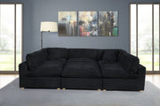 Oversized Modular Sectional Sofa, Deep Seat Cloud Couch in [Corduroy / Boucle] with Natural Wood Legs