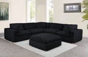 Oversized Modular Sectional Sofa, Deep Seat Cloud Couch in [Corduroy / Boucle] with Natural Wood Legs
