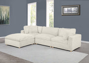 Oversized Modular Sectional Sofa, Deep Seat Cloud Couch in [Corduroy / Boucle] with Natural Wood Legs