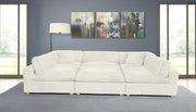 Oversized Modular Sectional Sofa, Deep Seat Cloud Couch in [Corduroy / Boucle] with Natural Wood Legs