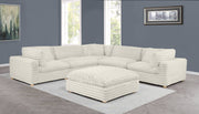 Oversized Modular Sectional Sofa, Deep Seat Cloud Couch in [Corduroy / Boucle] with Natural Wood Legs