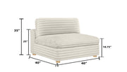 Oversized Modular Sectional Sofa, Deep Seat Cloud Couch in [Corduroy / Boucle] with Natural Wood Legs