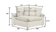 Oversized Modular Sectional Sofa, Deep Seat Cloud Couch in [Corduroy / Boucle] with Natural Wood Legs