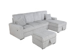 Corduroy Sectional with Pull Out Bed, Storage, and Drop-Down Table (SE40-2) by Quality Living Furniture