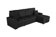 Corduroy Sectional with Pull Out Bed, Storage, and Drop-Down Table (SE40-2) by Quality Living Furniture