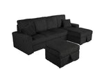 Corduroy Sectional with Pull Out Bed, Storage, and Drop-Down Table (SE40-2) by Quality Living Furniture