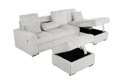 Corduroy Sectional with Pull Out Bed, Storage, and Drop-Down Table (SE40-2) by Quality Living Furniture