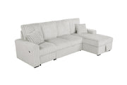 Corduroy Sectional with Pull Out Bed, Storage, and Drop-Down Table (SE40-2) by Quality Living Furniture