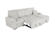 Corduroy Sectional with Pull Out Bed, Storage, and Drop-Down Table (SE40-2) by Quality Living Furniture