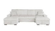 Corduroy Sectional with Pull Out Bed, Storage, and Drop-Down Table (SE40-2) by Quality Living Furniture
